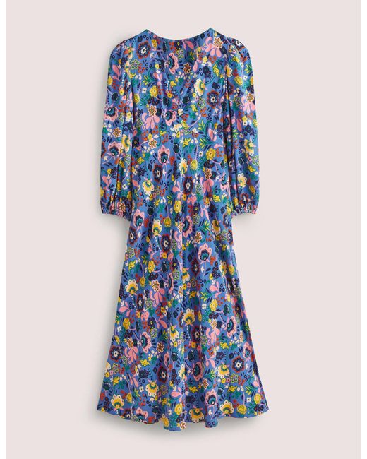 Boden Empire Midi Tea Dress in Blue Lyst