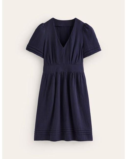 Boden Blue Eve Double Cloth Short Dress