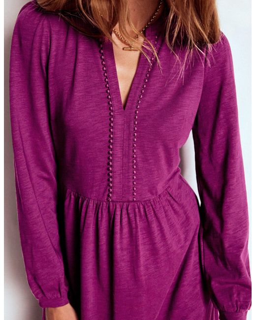 Boden Purple Naomi Lockeres Jerseykleid