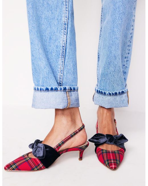 Boden Pink Bow Kitten Heels