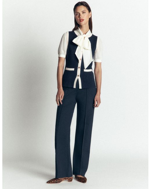 Boden Blue Crew Milano Knit Waistcoat