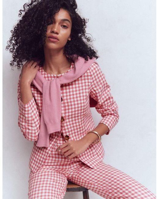 Boden Red Hampstead Linen Blazer