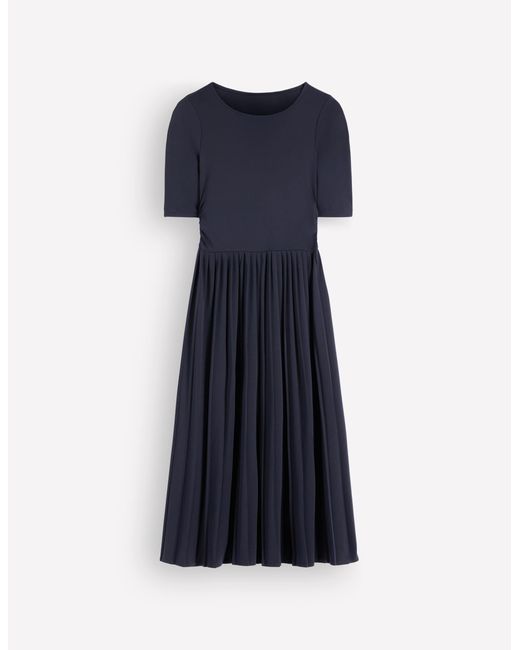 Boden Red Pleated Jersey Midi Dress
