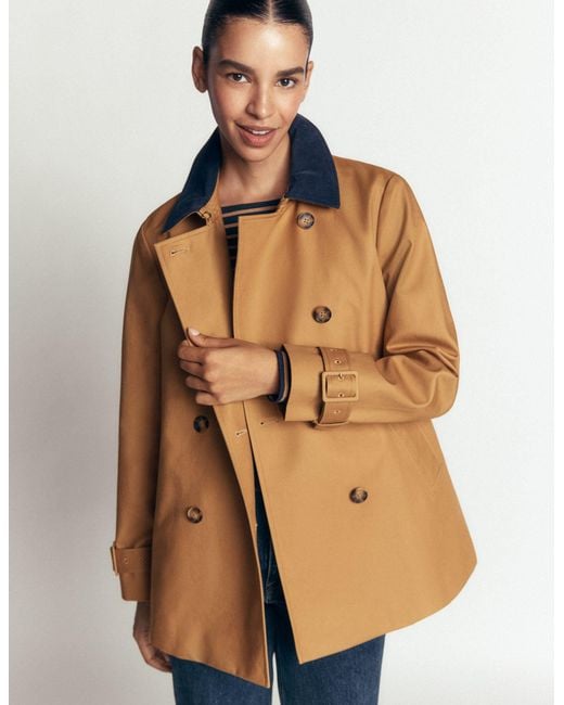 Boden Blue Swing Box Short Trench
