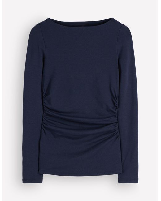 Boden Blue Gathered Detail Long Sleeve