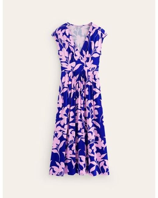 Boden Purple Vanessa Wrap Jersey Maxi Dress Sweet Lilac, Silhouette Bloom