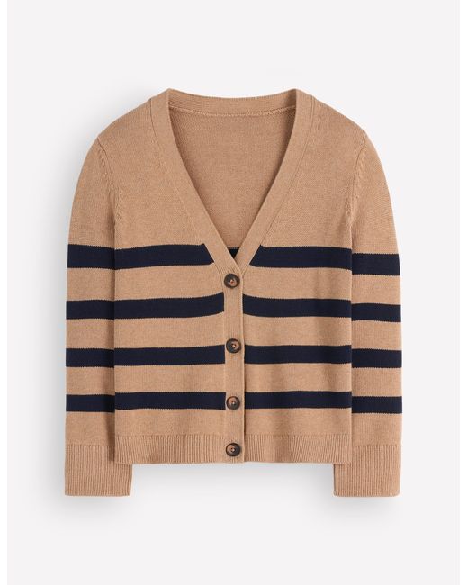 Boden Blue Lucy Relaxed Cotton Cardigan