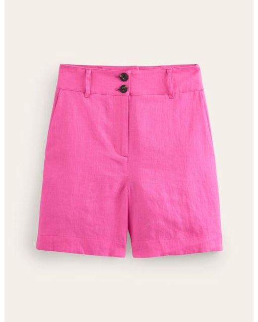 Boden Pink Westbourne Linen Shorts