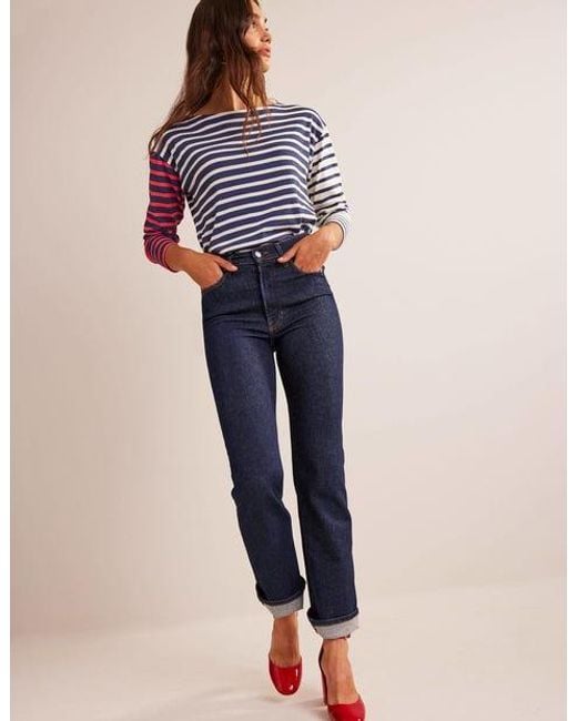 Boden Blue High Rise True Straight Jeans