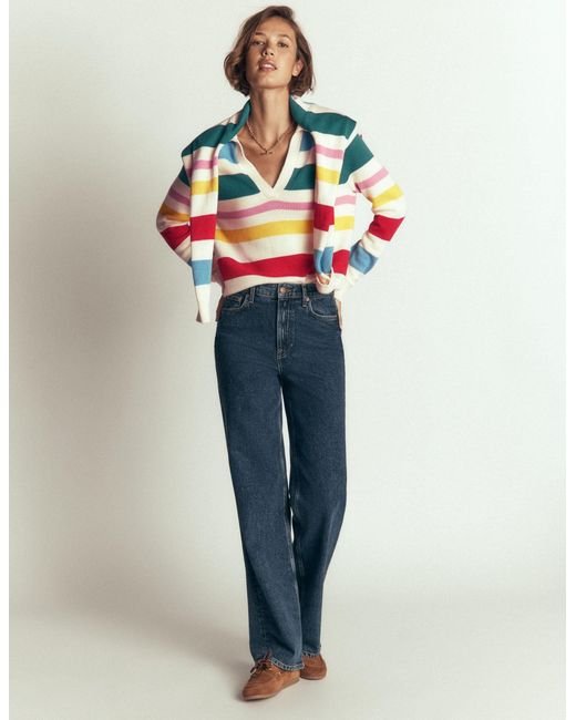 Boden Gray Lucy Cotton Henley Jumper