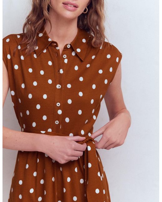 Boden White Honor Short Jersey Shirt Dress