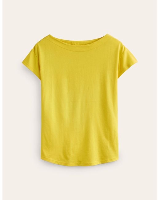 T-shirt col bateau ultra-doux Boden en coloris Yellow
