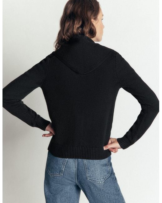 Boden Black Lydia Tie Neck Knit Cardigan