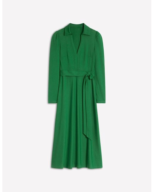 Boden Green Imogen Collared Jersey Dress