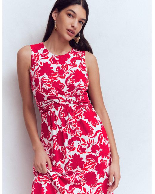 Boden Red Zara Cross Waist Jersey Dress