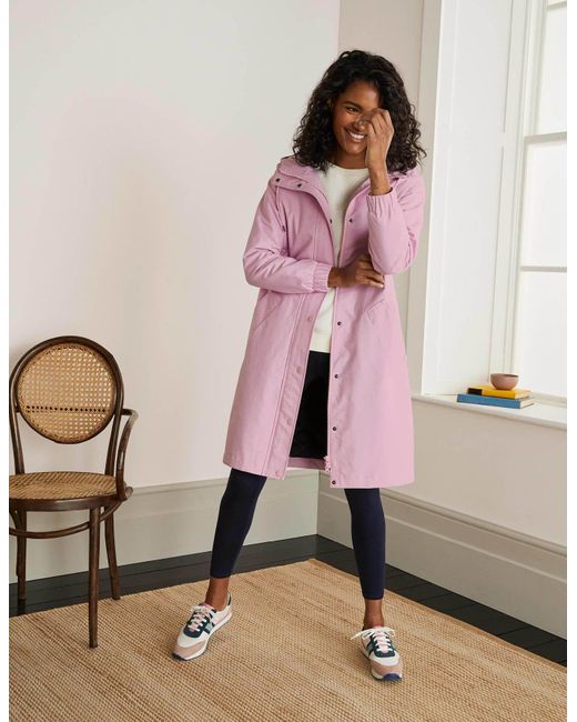 Boden Tiverton Raincoat Soft Peony in Pink | Lyst