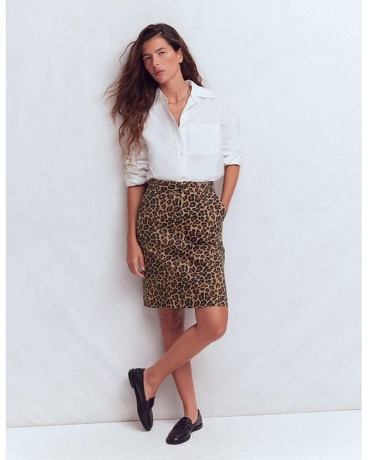 Boden Brown Straight Denim Skirt