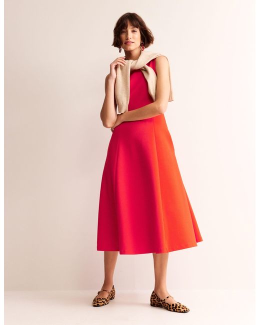 Boden Scarlet Ottoman Ponte Dressflame Scarlet in Red | Lyst UK