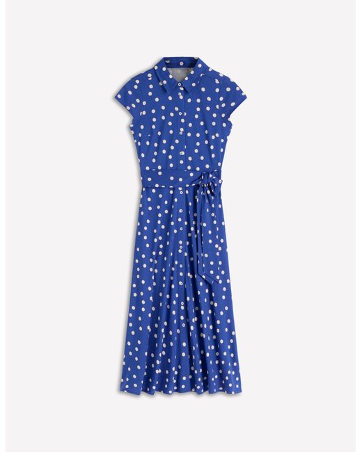 Boden Blue Marcia Jersey Shirt Dress