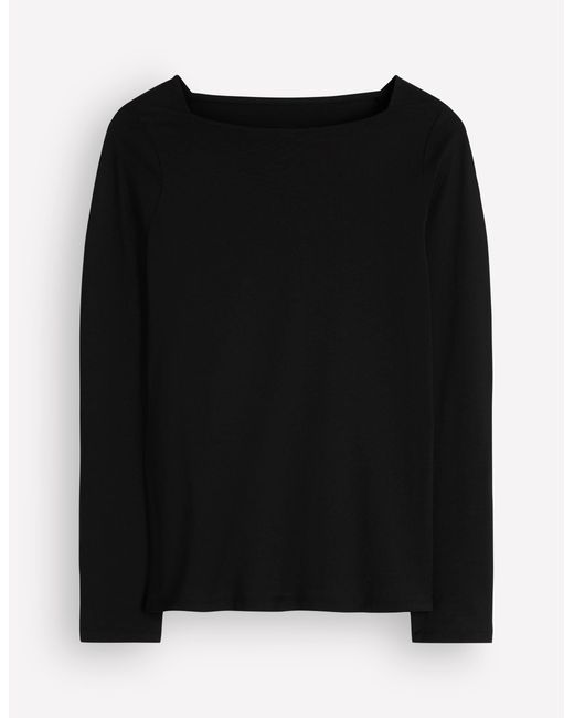 Boden Black Square Neck Long Sleeve