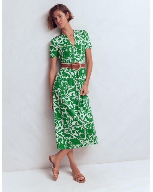 Boden Green Naomi Jersey Midi Dress