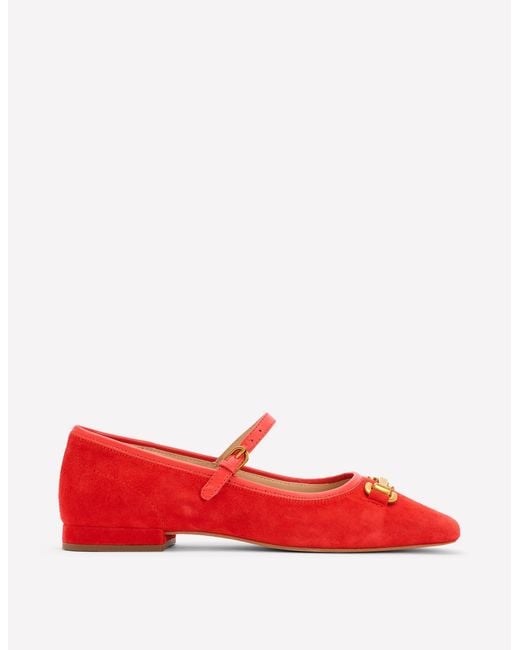 Boden Red Iris Snaffle Mary Jane Flats