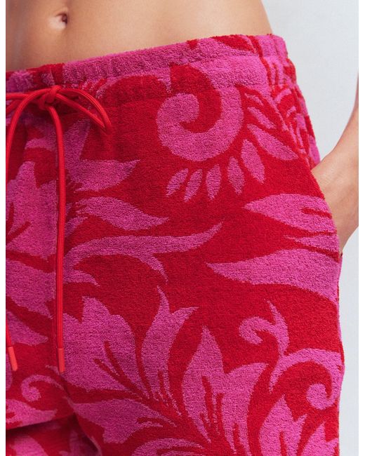 Boden Red Islington Towelling Shorts