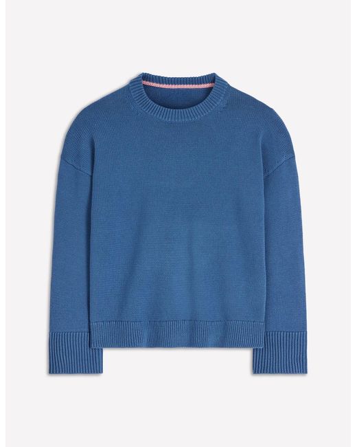 Boden Blue Lucy Relaxed Cotton Jumper