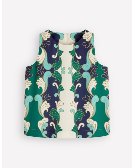 Boden White Relaxed Sleeveless Shell Top