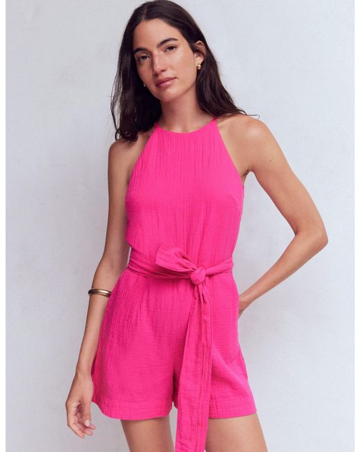 Boden Pink Rosa Double Cloth Playsuit