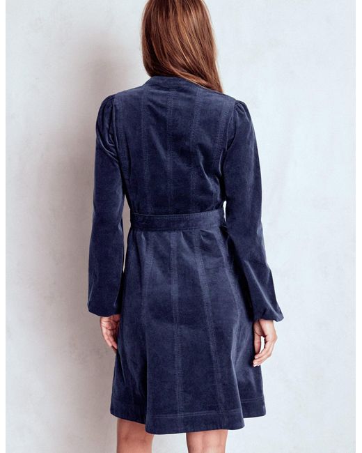 Boden Blue Ros Panelled Cord Short Dress