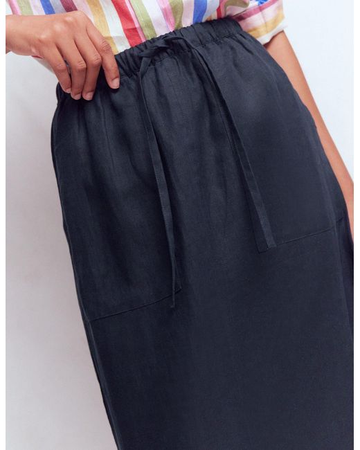 Boden Blue Layla Linen Skirt