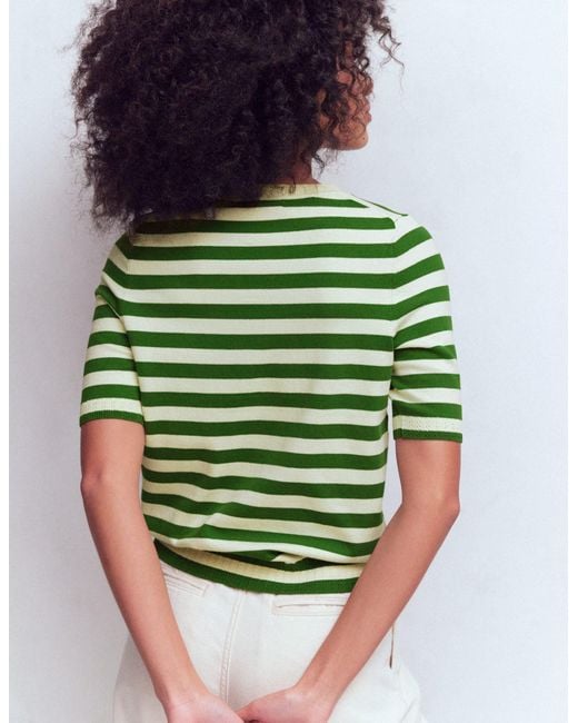 Boden Green Emilia Cotton Crew T-Shirt