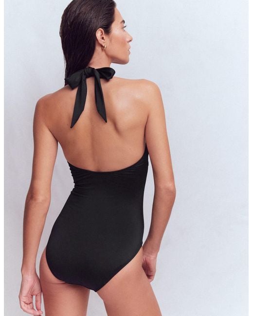 Boden Black Minori Halter Tie Swimsuit