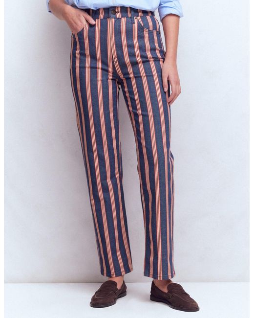 Boden White High Rise Straight Jeans