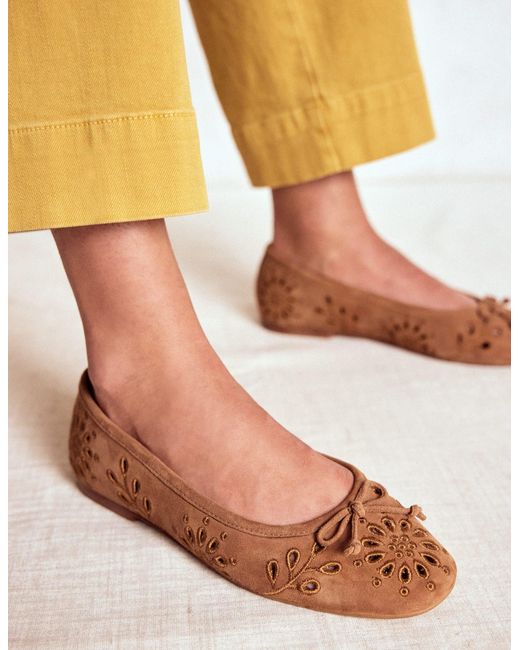 Boden Brown Cut Out Ballet Flats
