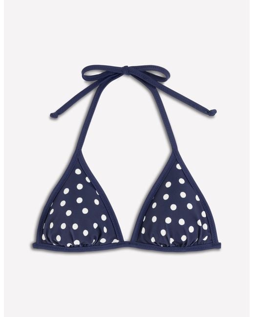 Boden Multicolor Symi Reversible Bikini Top-Chocberry, Stripe & Dot