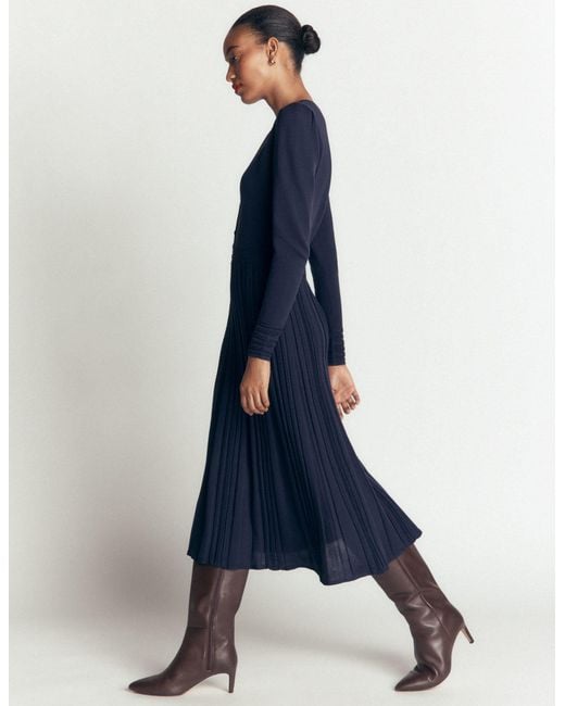 Boden Blue Cable Stitch Knitted Dress