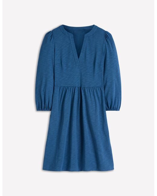 Boden Blue Cathy Notch Neck Jersey Dress