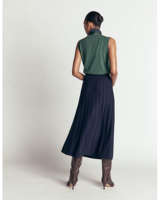 Boden Blue Ottoman Knitted Midi Skirt