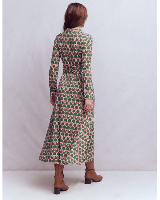 Boden Green Marcia Jersey Shirt Dress