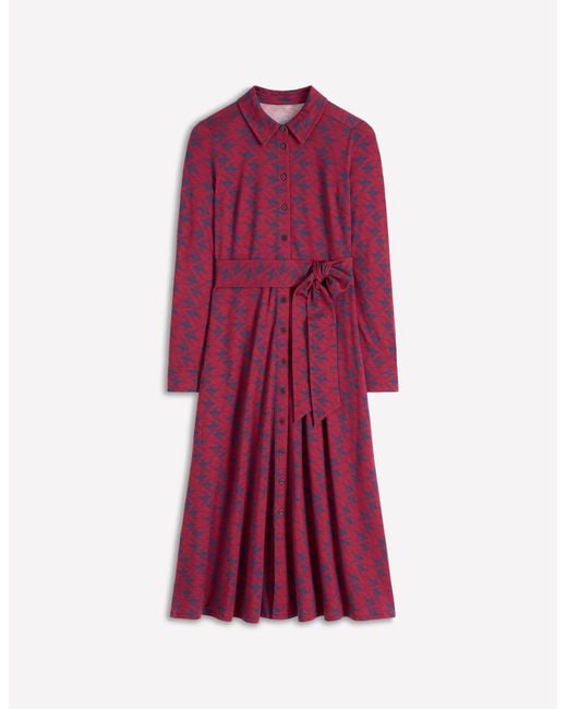 Boden Red Marcia Jersey Shirt Dress