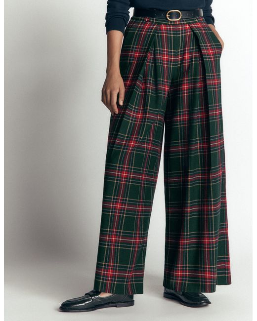 Boden Red Wool Blend Pleated Pants