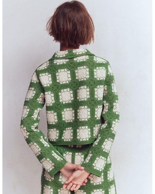 Boden Green Crochet Jacket