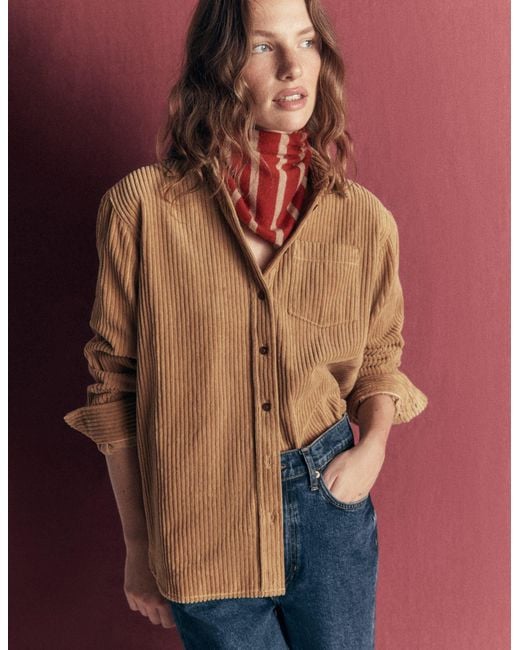 Boden Blue Sienna Relaxed Cord Shirt