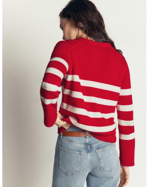 Boden Red Lucy Relaxed Cotton Cardigan