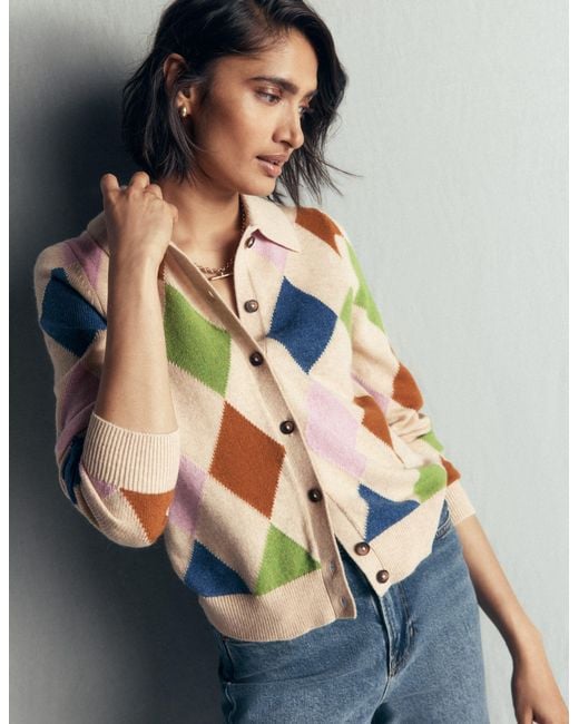 Boden Blue Ariadne Wool Blend Cardigan