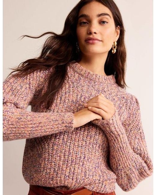 Boden Chunky Rib Cashmere Sweater in Pink Lyst