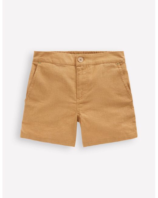 Short En Coton Et Lin-Marron Noisette Boden pour homme en coloris Natural