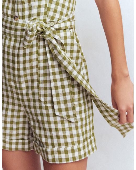 Boden Green Kay Linen Playsuit
